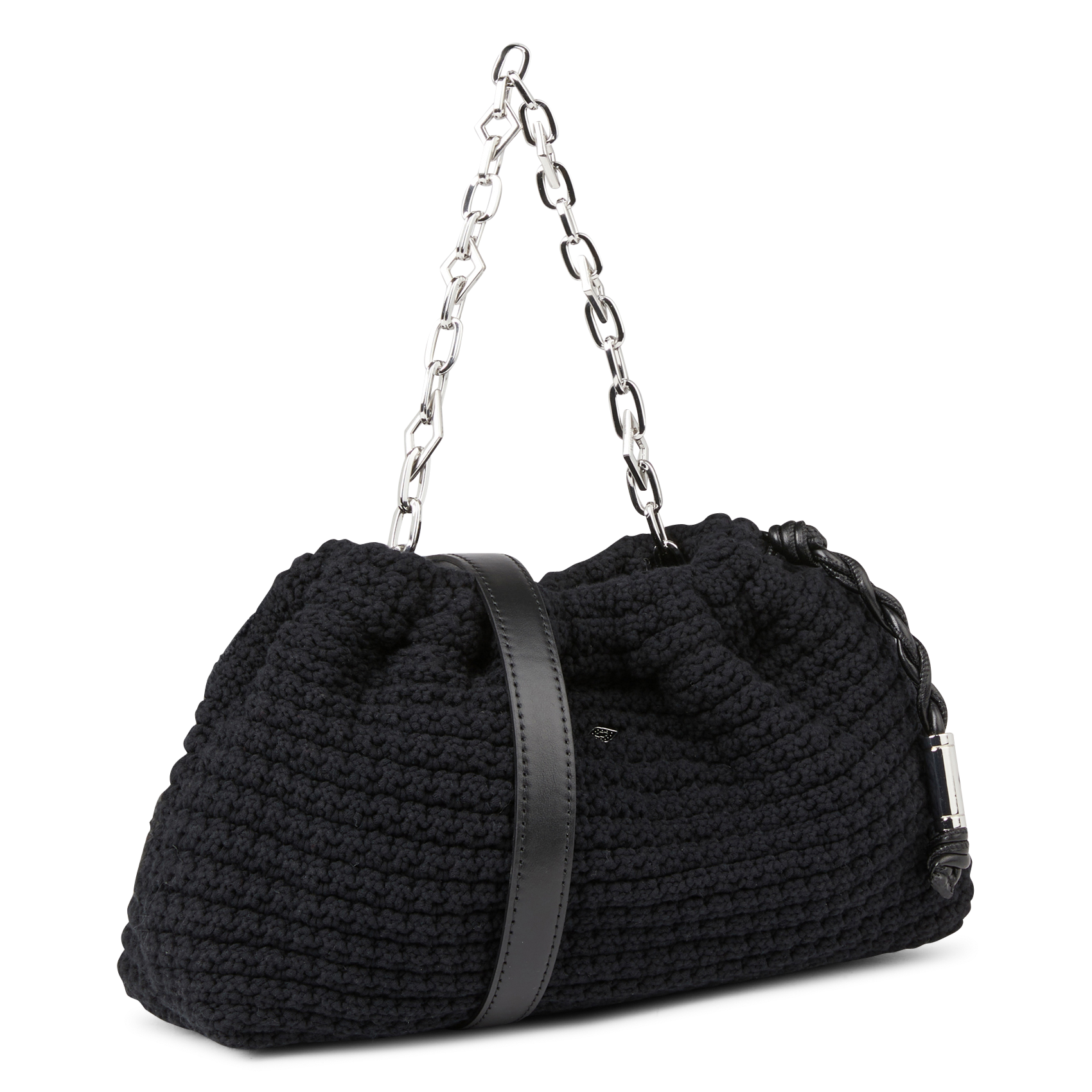 JUNE - Sac en coton mélangé tressé | Noir