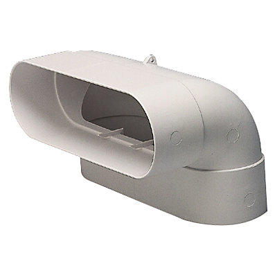 Coude vertical Aldes 200 x 60 mm blanc