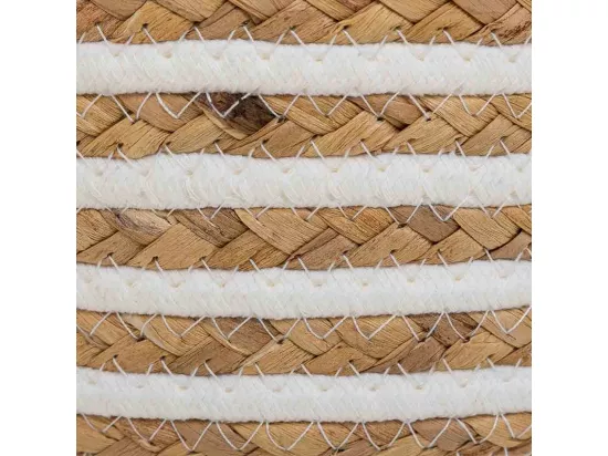 Panier en fibre naturelle et coton marron d35x14h
