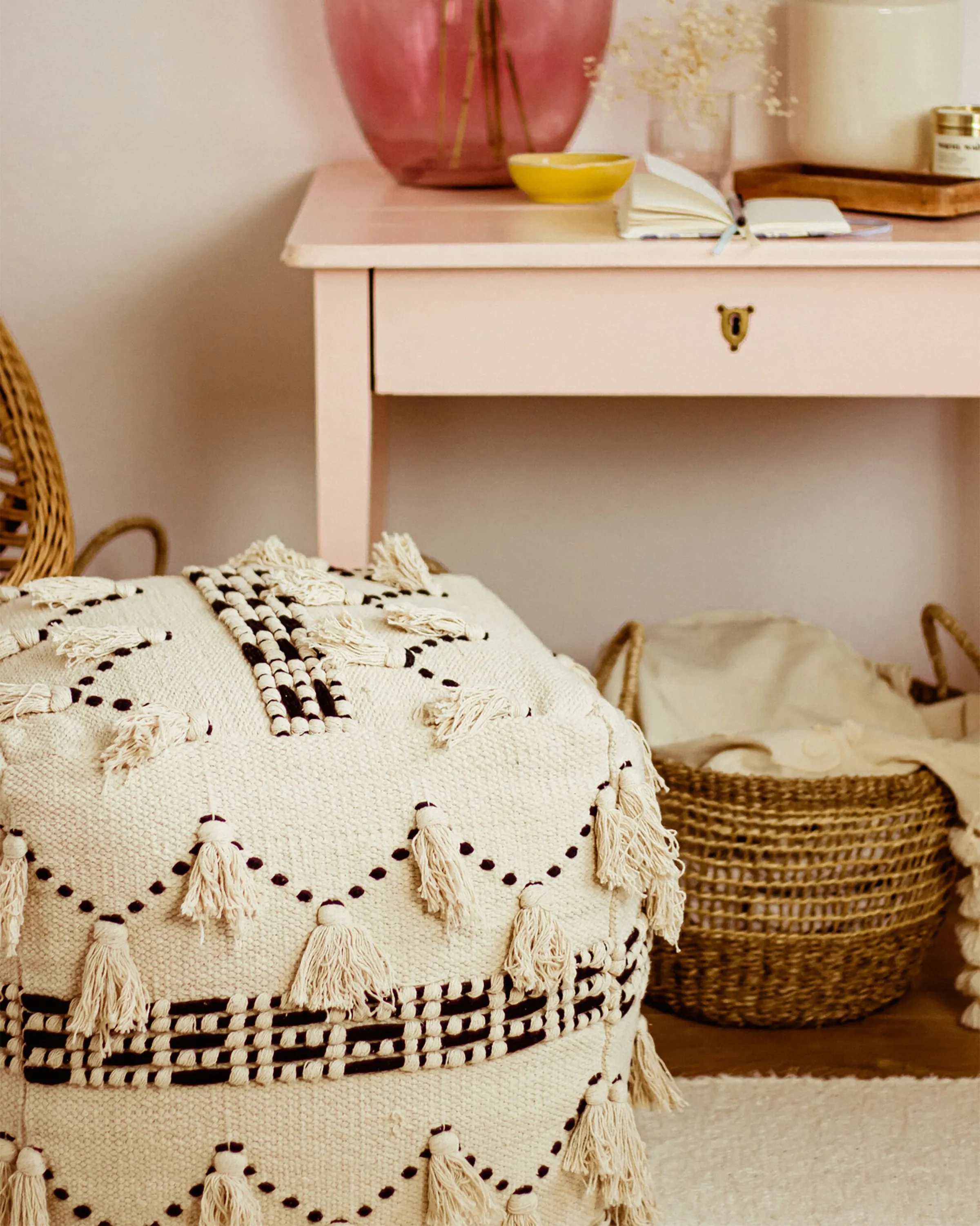 Poef THONDI Katoen Beige