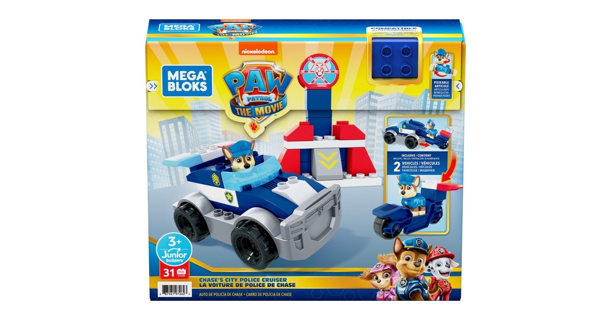 MattelPAW Patrol: The Movie - Chase’s City Police Cruiser Set Constructiespeelgoed