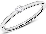 14 karaat witgouden ring met Diamant 0.05 ct.