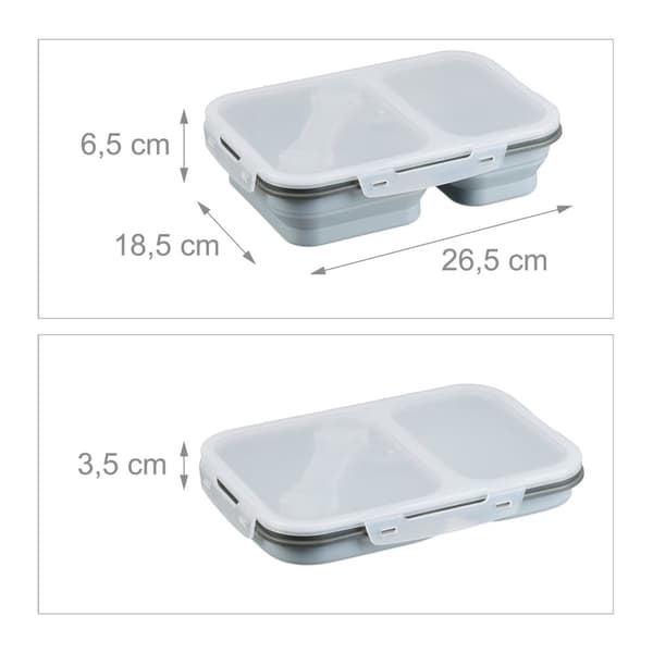 Sammenleggbar matboks med 2 rom