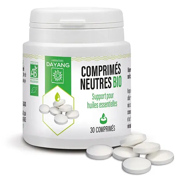 Comprimidos de aromaterapia orgânica neutra Dayang, 30 comprimidos