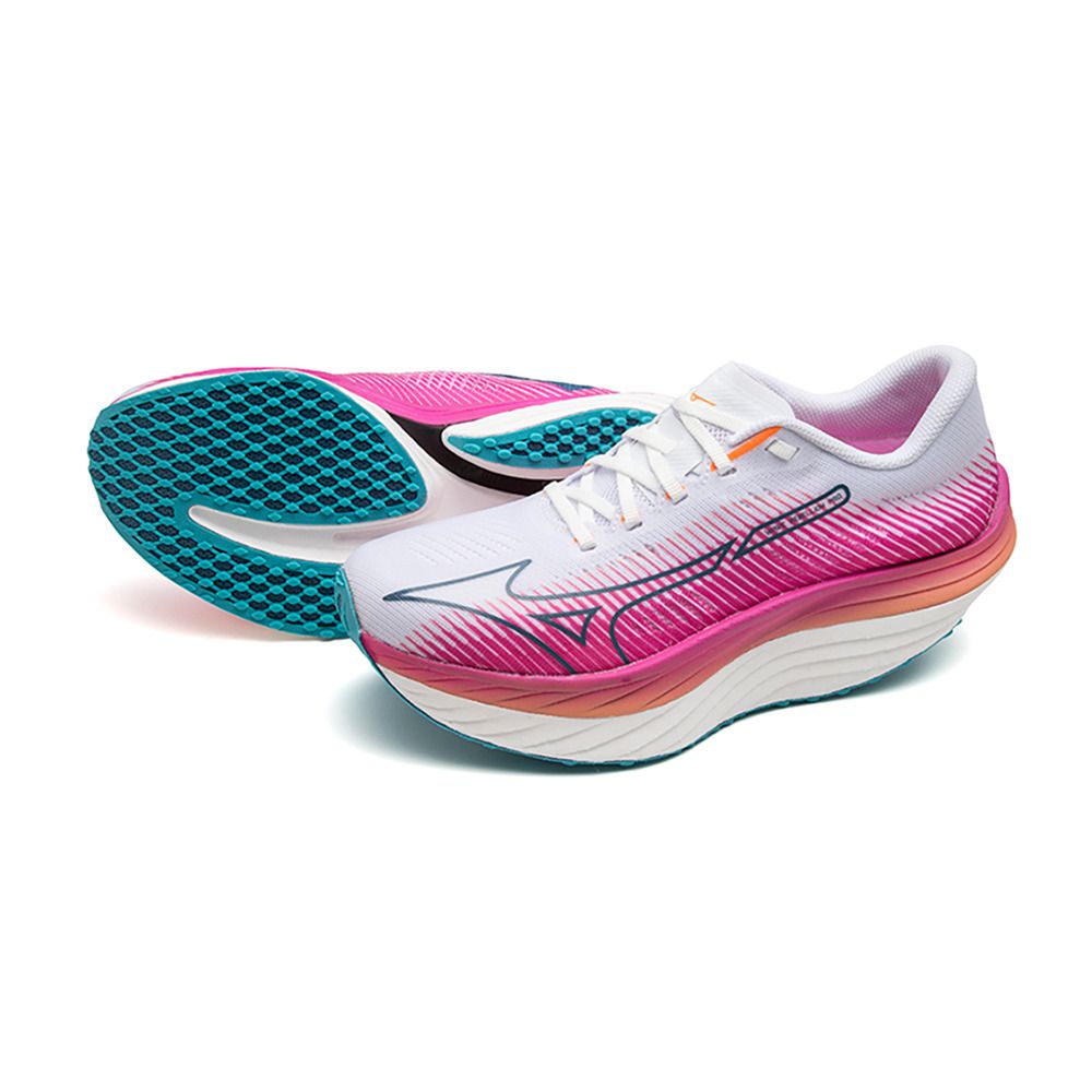 Mizuno WAVE REBELLION PRO - Chaussures running Femme white/silver/807 c