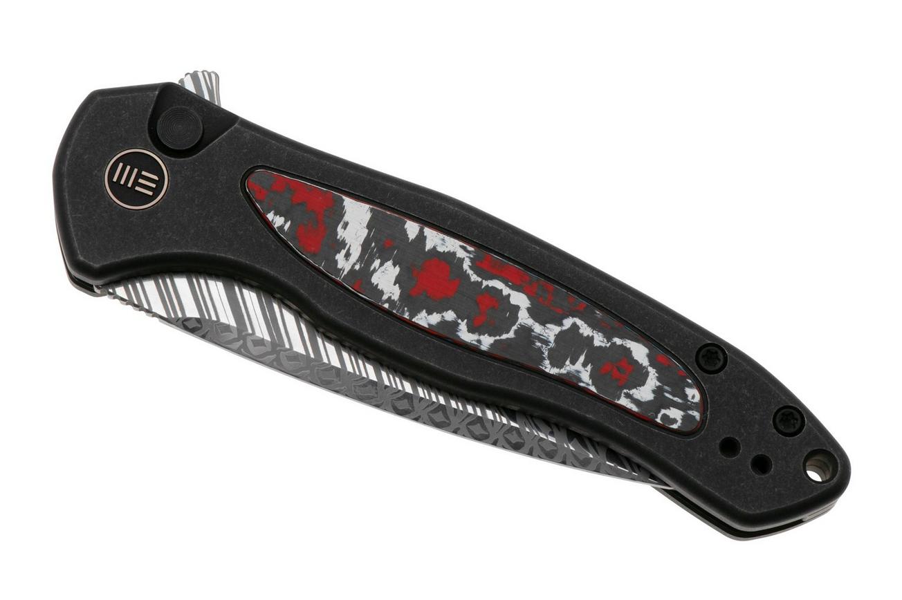 WE Knife Kitefin WE19002N-DS1, Fafnir Damasteel, Black Titanium, Nebula Fat Carbon Fiber, Limited Edition, zakmes