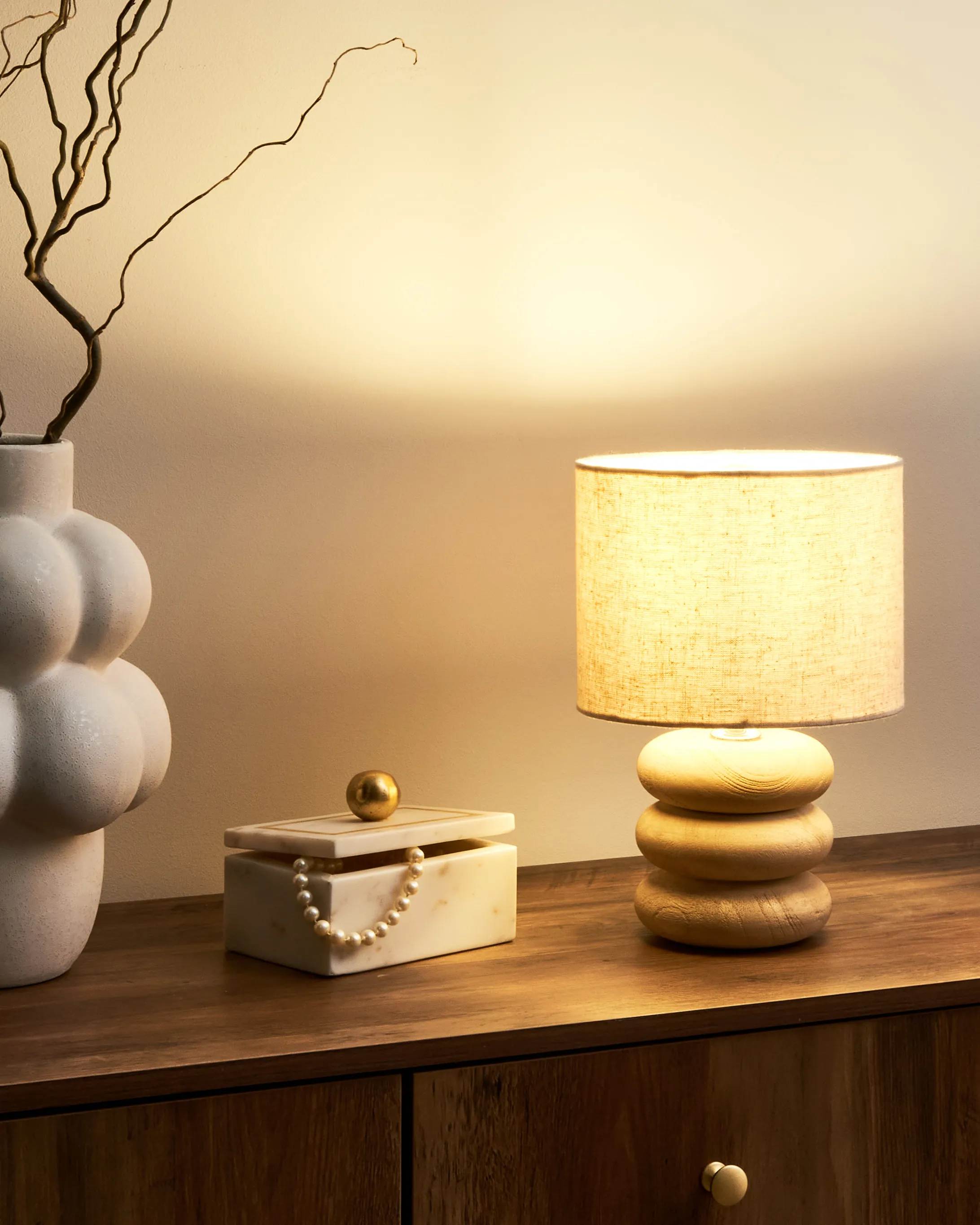 Tafellamp BETWA Mangohout Lichtbruin