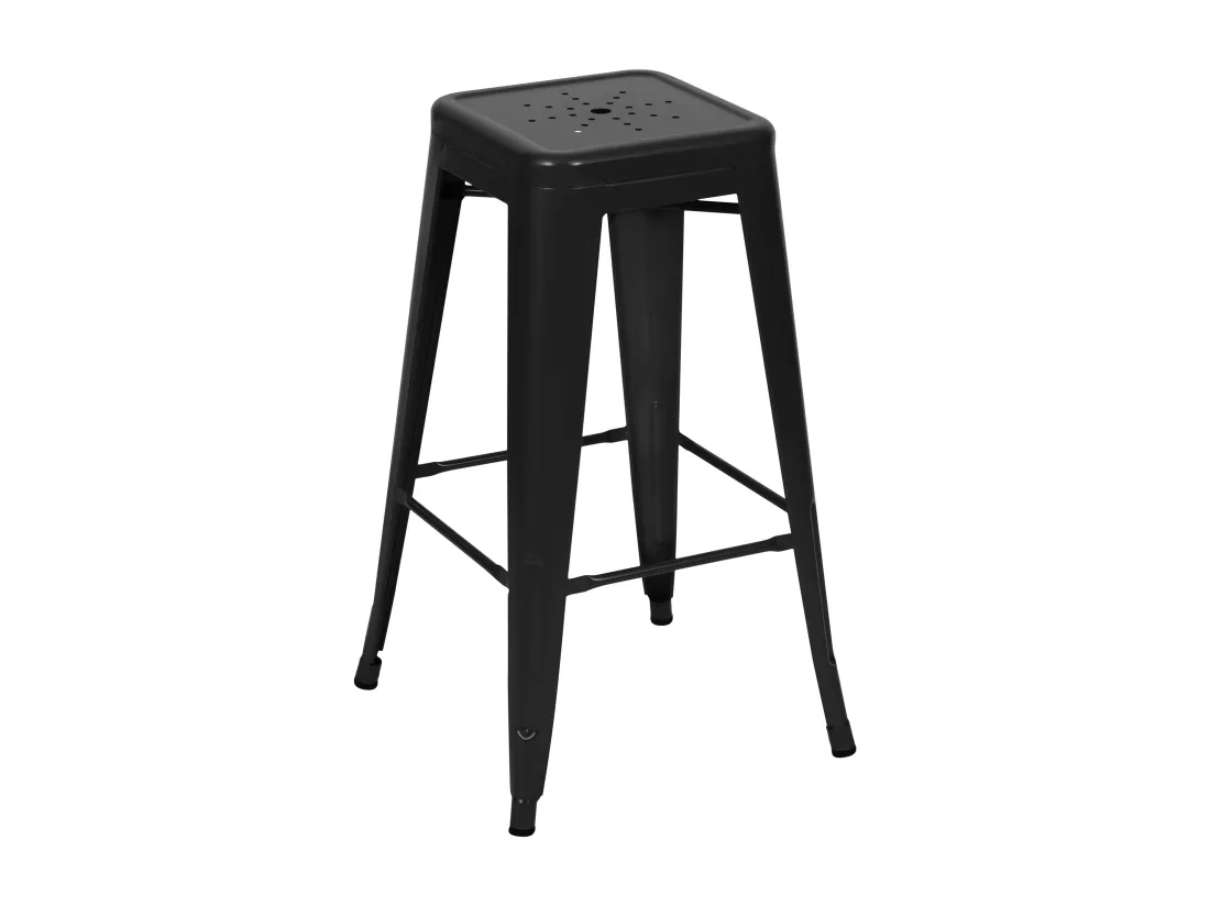 Lot de 2 tabourets pour îlot central 66 cm en métal noir mat - Indus