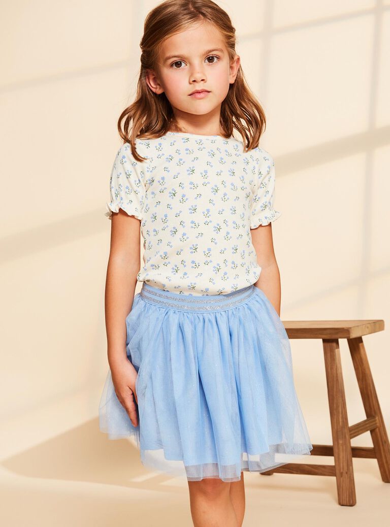 Jupe bleue courte à paillettes