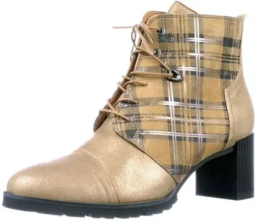 7.23.05 SOFTWAVES GOUD - maat 42 veterboot goud - maat 42 Calandschoen