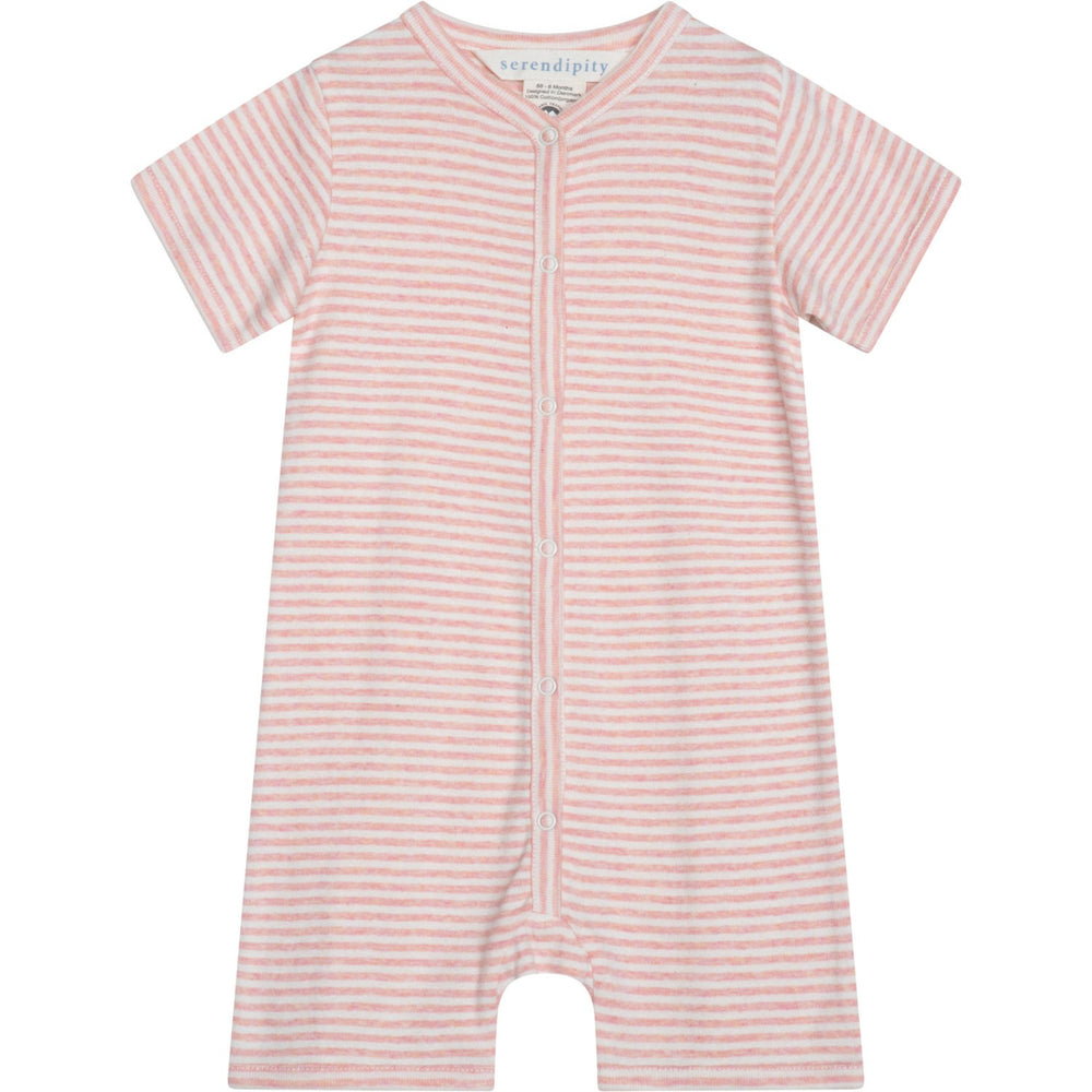Køb Serendipity Coral/Offwhite Baby Kort Dragt Stripe