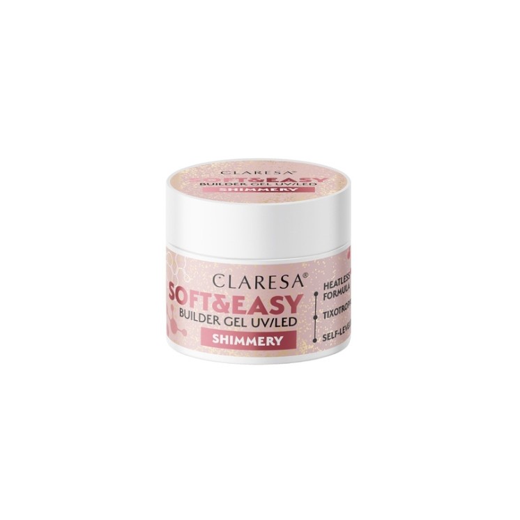 Claresa Soft & Easy Żel budujący do paznokci Shimmery 45 g