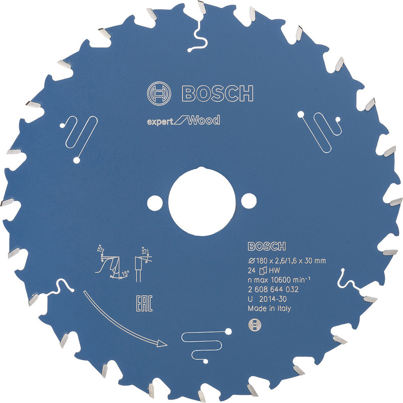 Bosch Expert For Wood cirkelzaagblad 180x30x2,6mm 24T*