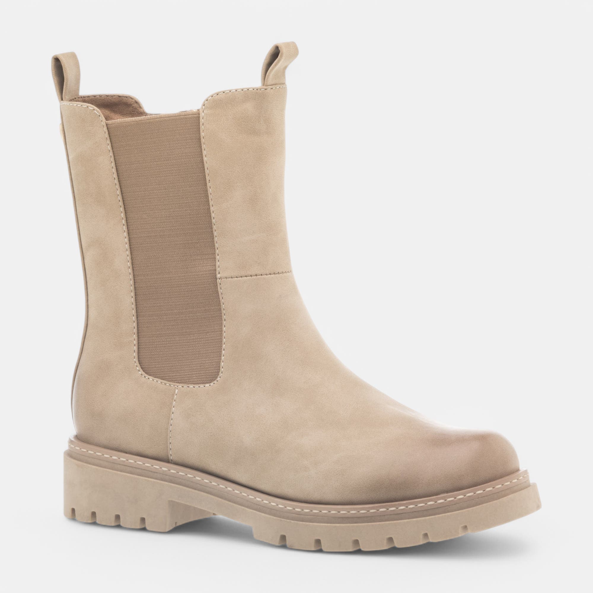 Boots chelsea Femme beige