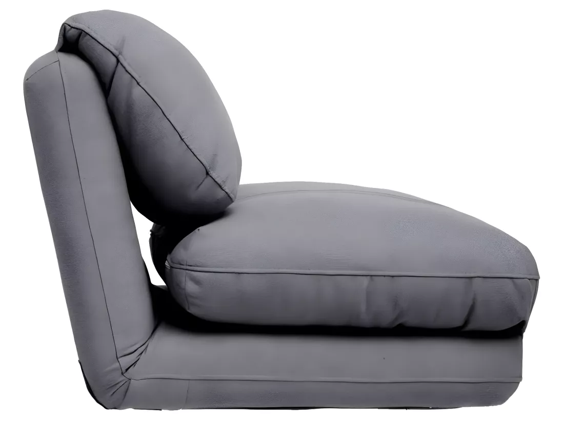 Chauffeuse fauteuil coloris gris foncé en mousse PU - Longueur 82 x Profondeur 79 x Hauteur 60 cm
