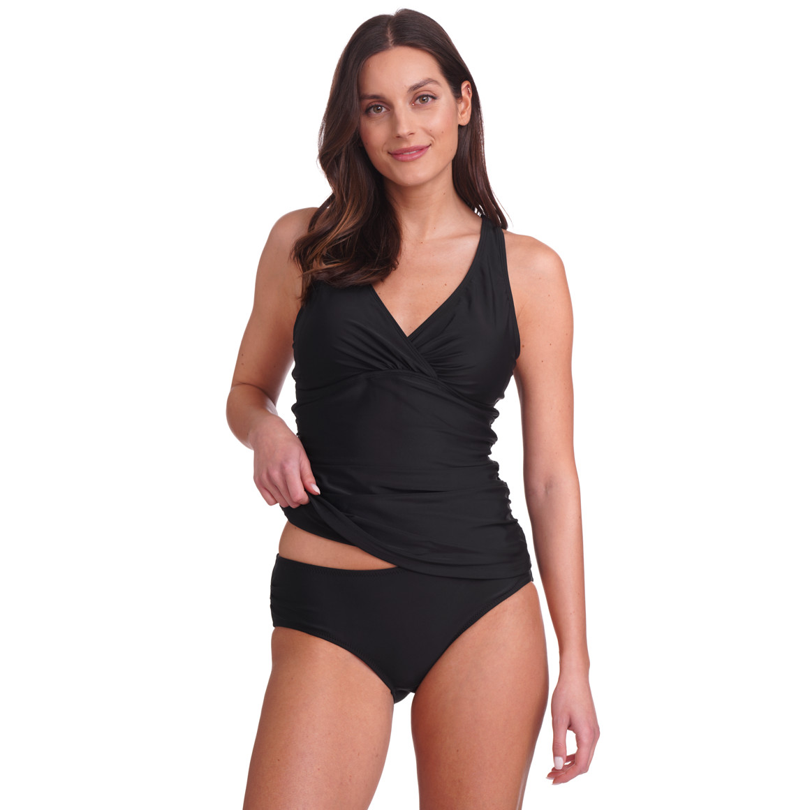 Gina Benotti Damen Shape-Tankinioberteil in Wickel-Optik schwarz
