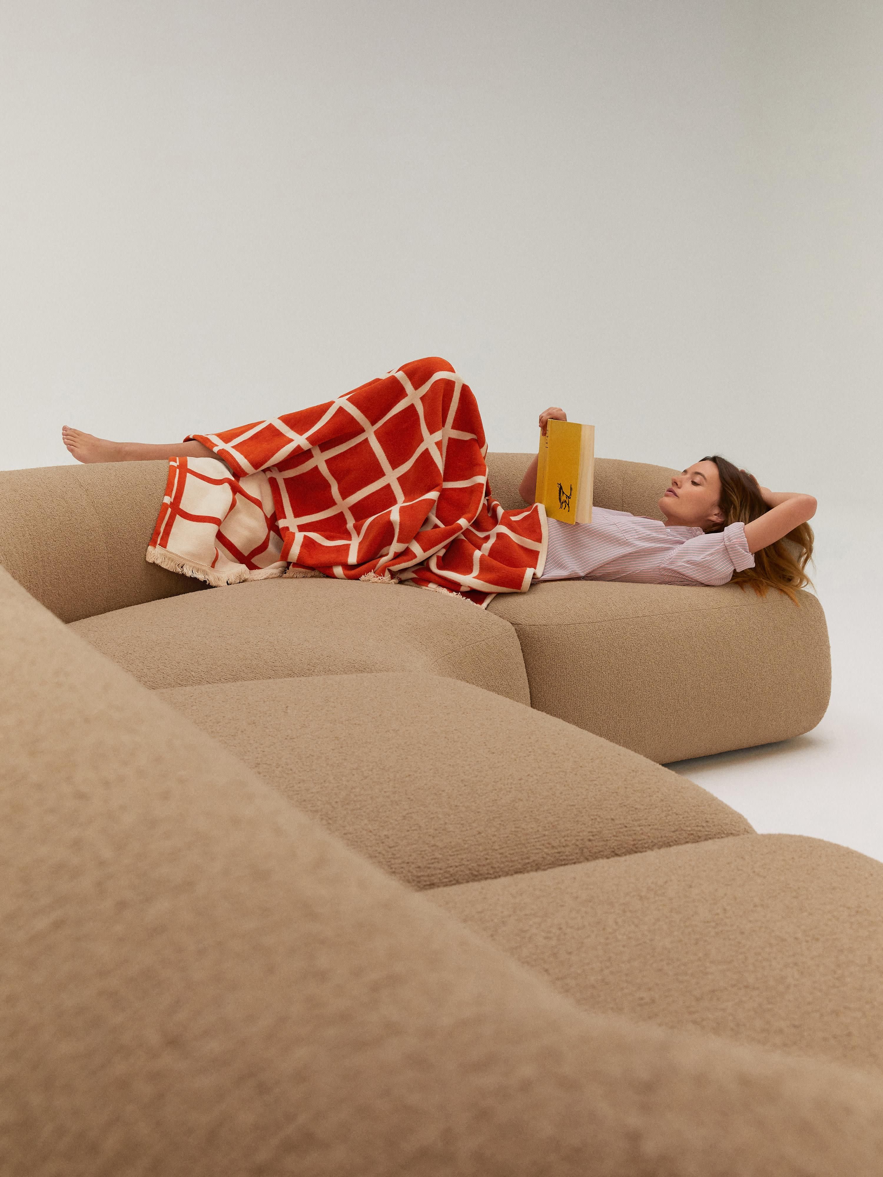 Modulaire bouclé hoekbank Sofia (4-zits)
