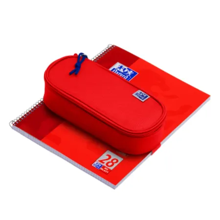 Oxford Federmäppchen oval rot - mit Gummiband
