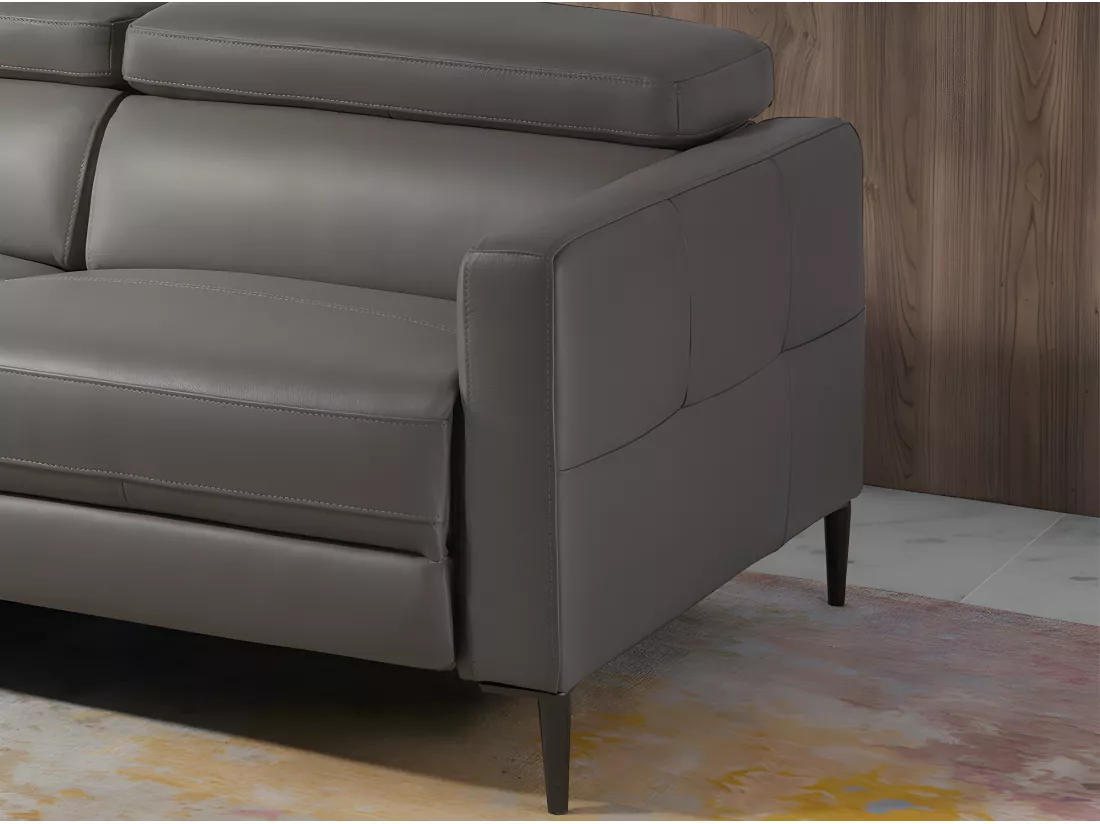 Canapé d'angle en cuir gris avec relax 6125 ANGEL CERDA
