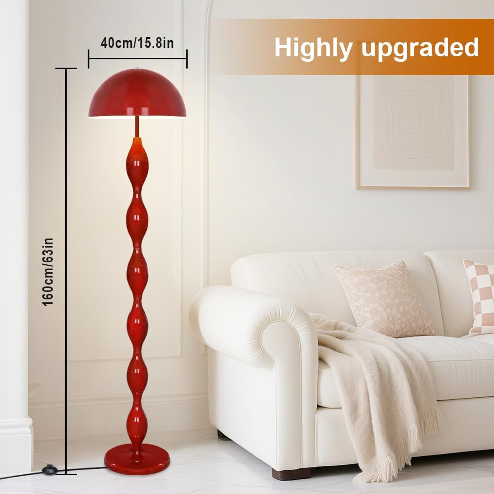 ELINKUME Einzigartige Stehleuchte für das Wohnzimmer, kreative funky rote LED-Pilzlampe 63'mit 3 variablen Farben, moderne Stehleuchtes für das Schlafzimmer,das Büro,die Ecke