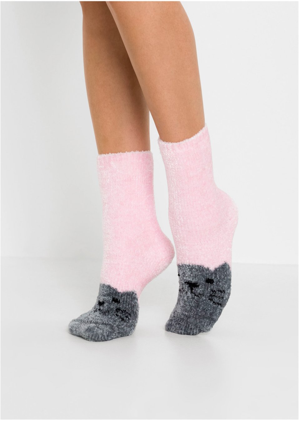 Lot de 3 paires de chaussettes en fil chenille avec ruban satin
