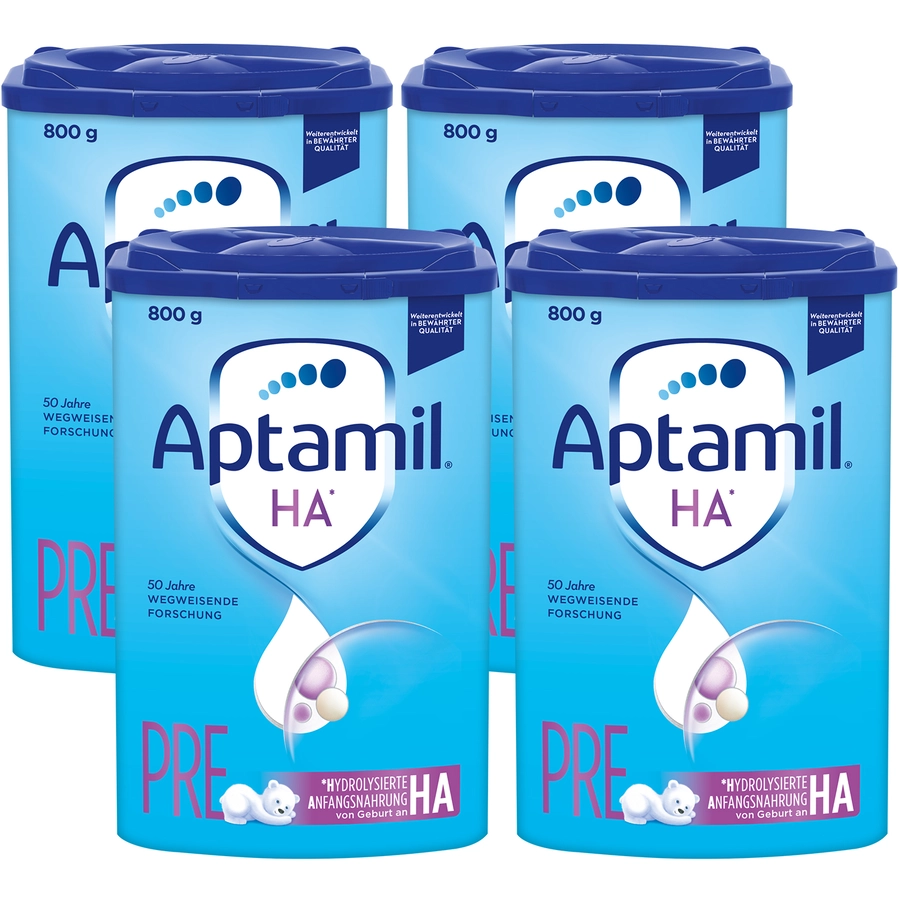 Aptamil Anfangsnahrung HA PRE mit hydrolisiertem Eiweiß 4 x 800 g ab der Geburt