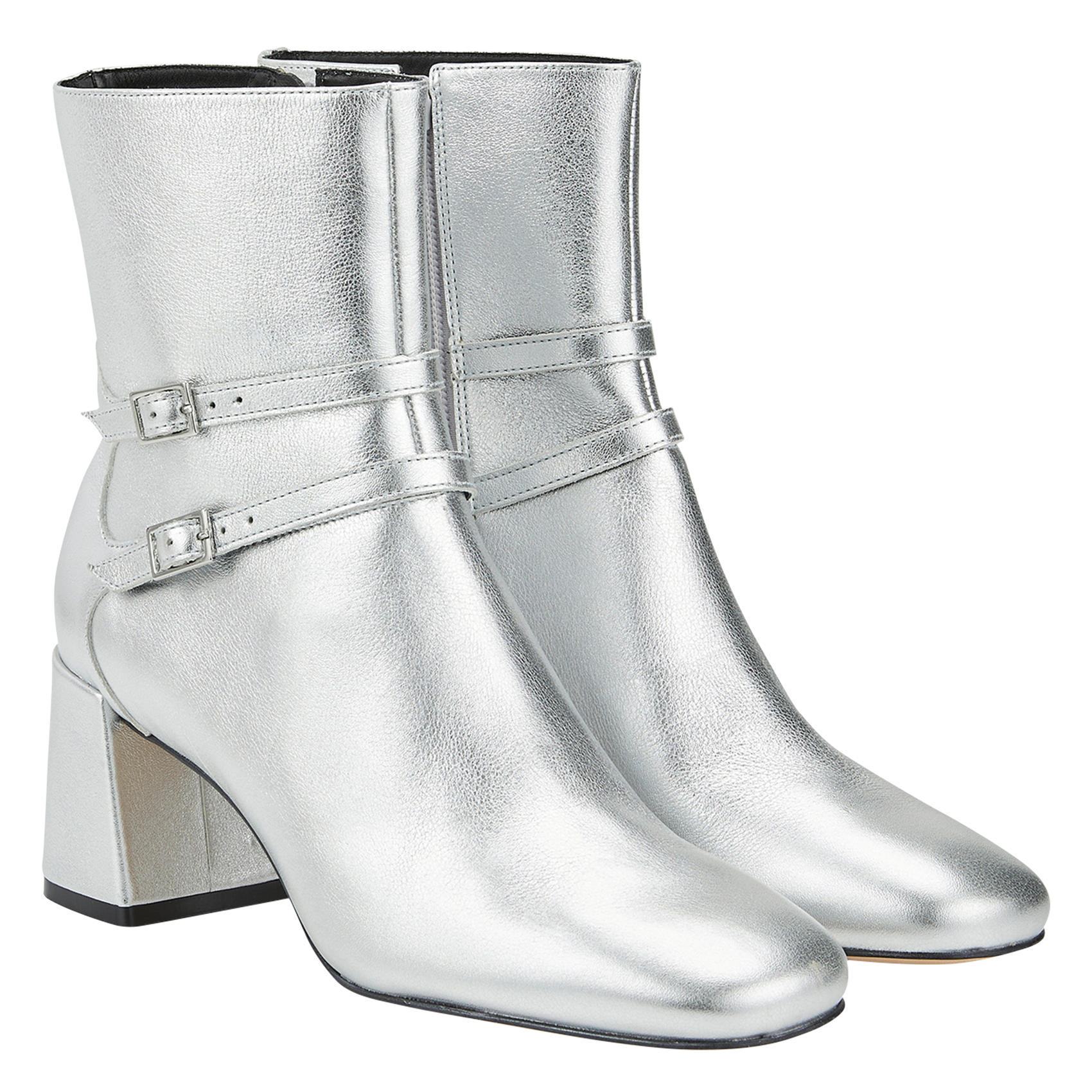 BLANCA - Bottines en cuir métallisé | Argent