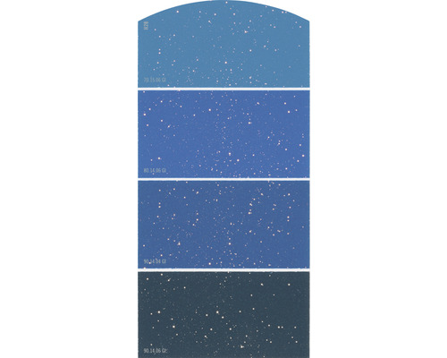 Kleurstaalkaart, kleurenkaart H28, glittereffect, intens blauw kleurenschema, 21x10 cm