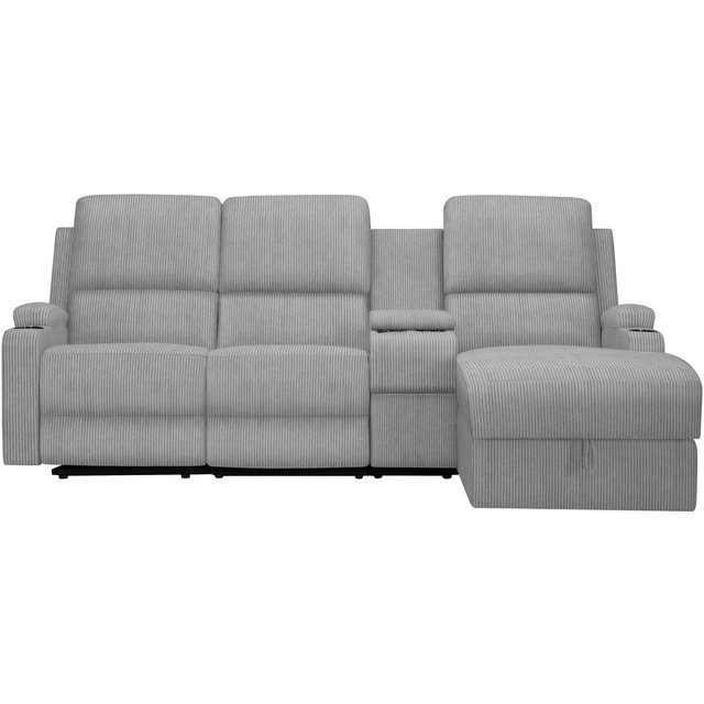 Home affaire Ecksofa »NAPORI Multimediasofa, 3er Kinosessel XXL, L-Form, Cord« Kinosofa mit Relaxfunktion, Getränkehalter, Staufach und Staukasten