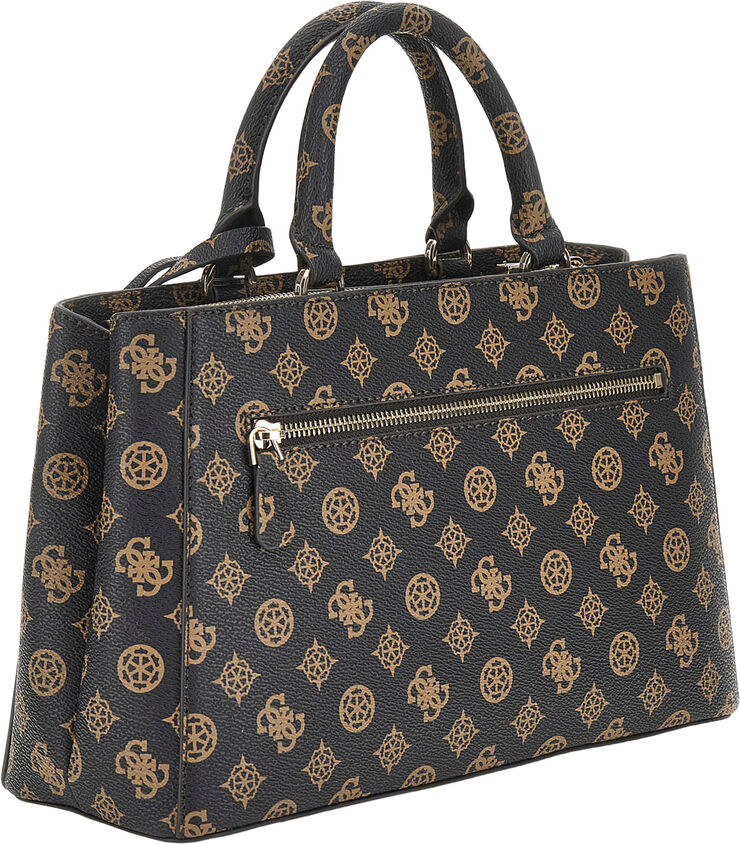 GUESS DORYS LUXURY SATCHEL Mocha logo