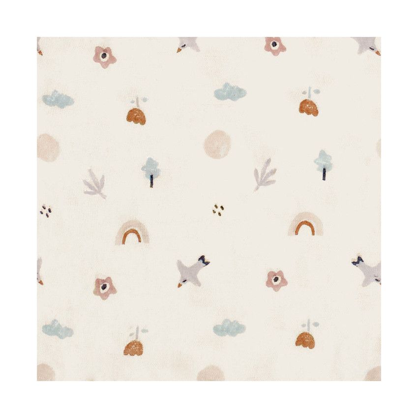 Lange en mousseline 100 x 100 cm - Dim grey - Ecru
