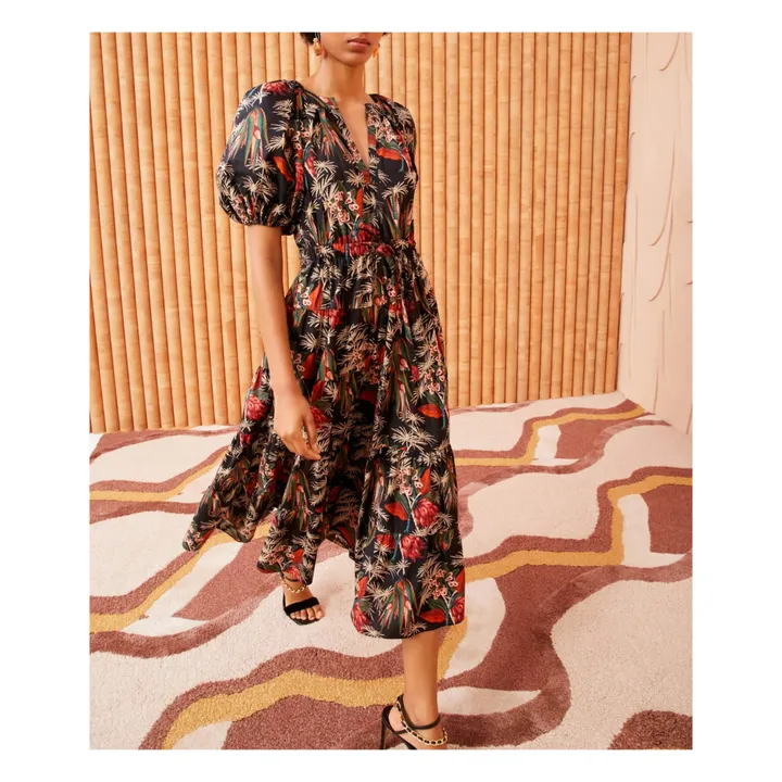 Ulla Johnson Robe Olina Popeline de Coton | Noir