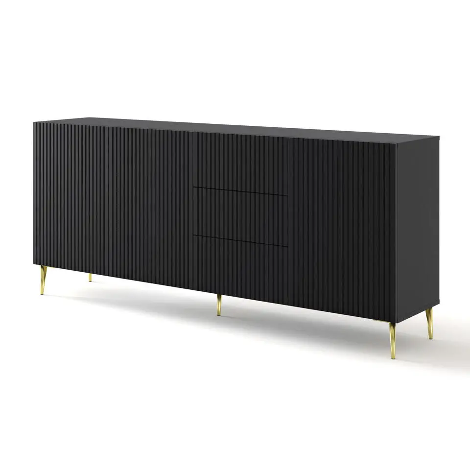 Ravenna B dressoir ladekast 200 3D3S gefreesd MDF folie mat