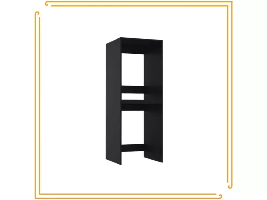 Armoire de salle de bain pour machine à laver et sèche-linge, colonne de rangement pour électroménager, couleur noire.