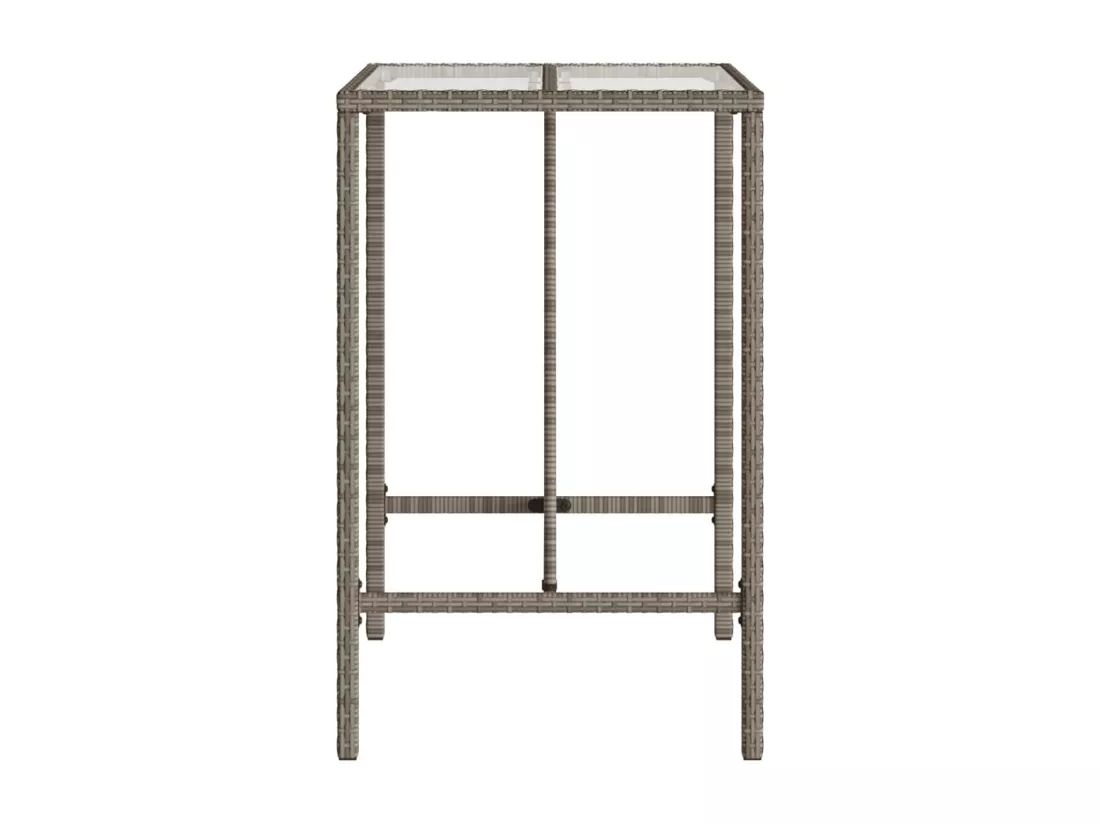 Prolenta Premium - Table de bar d’extérieur gris 70x70x110 cm poly rotin