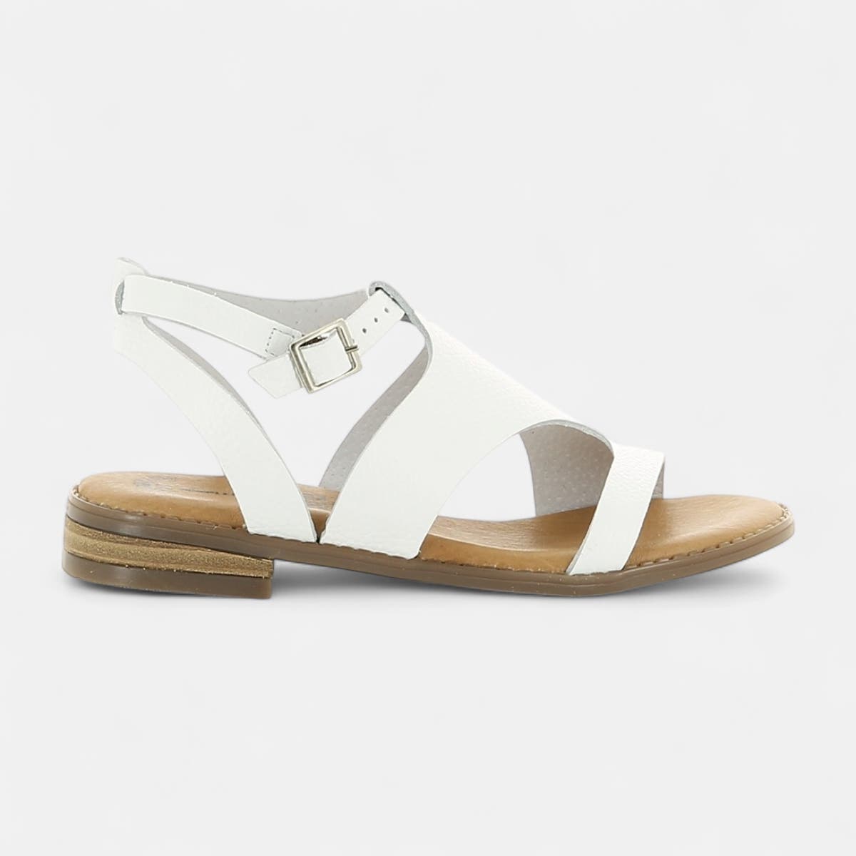 Sandales Femme en cuir blanc