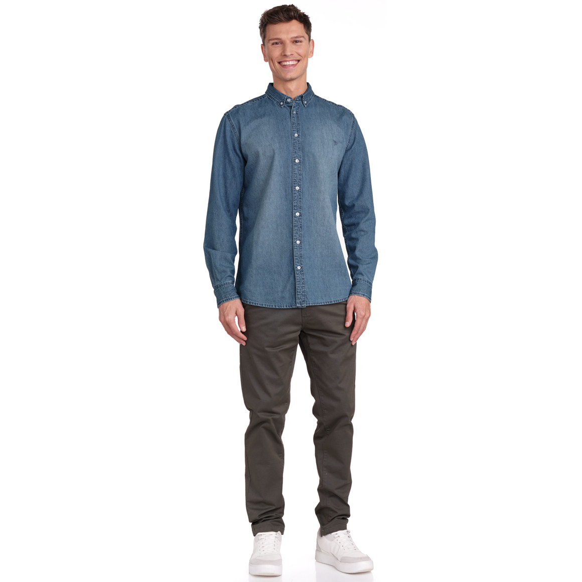 Jonas Nielsen Herren Jeanshemd aus Bio-Baumwolle blau