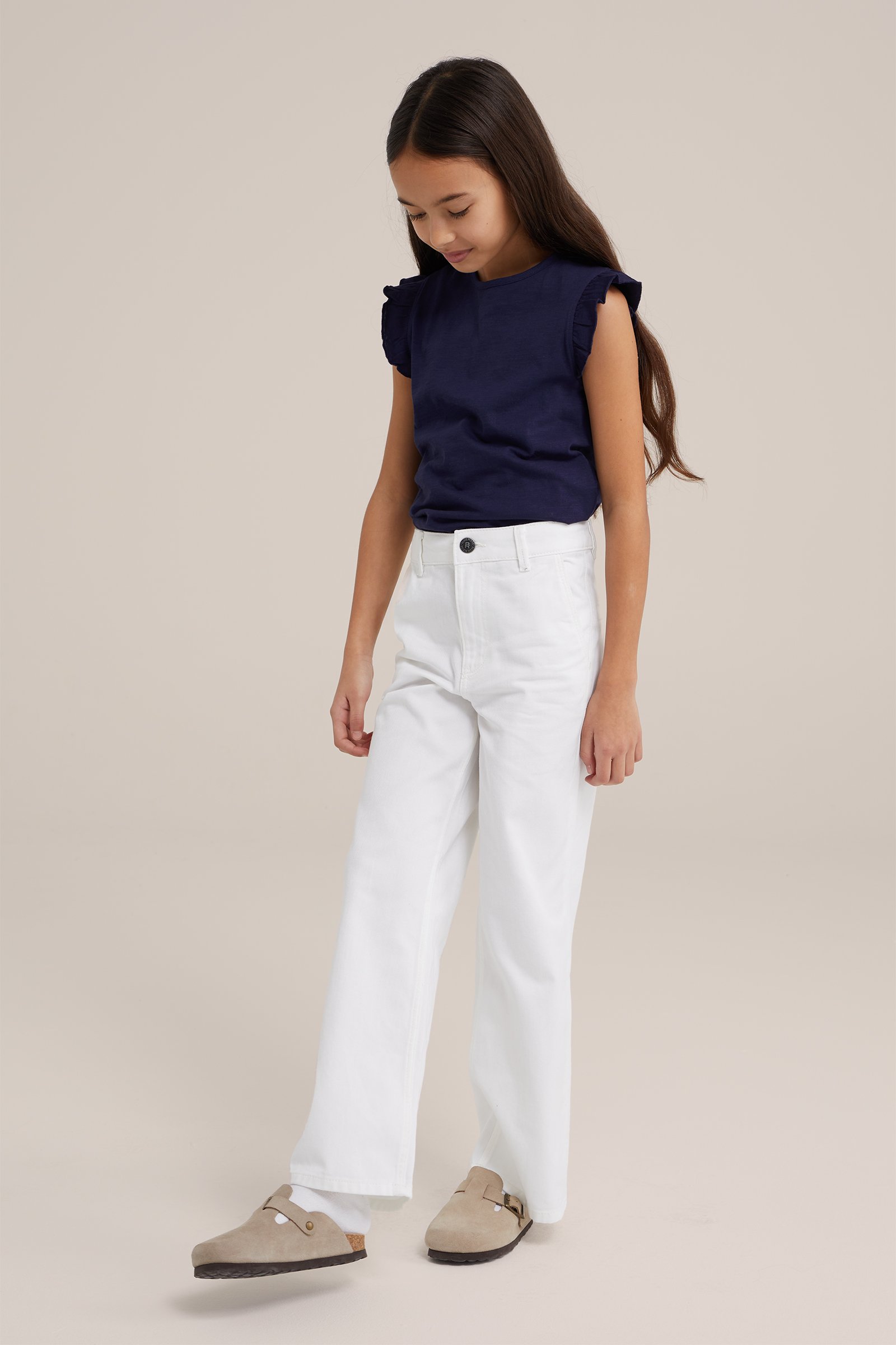 Meisjes wide leg chino Blue Ridge Wit