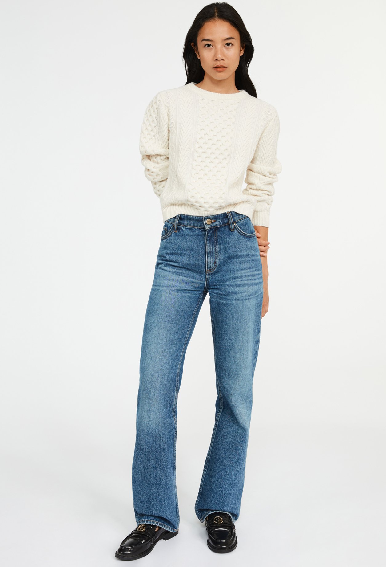 Pull torsade ecru