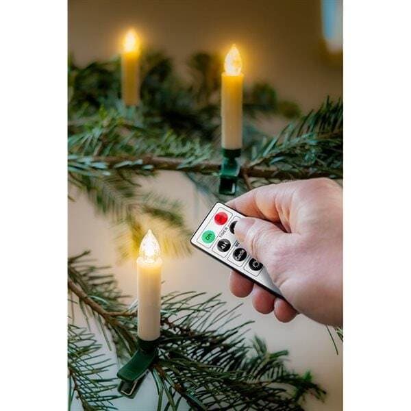 Trådløse juletræslys med fjernbetjening, 10-pak LED-lys