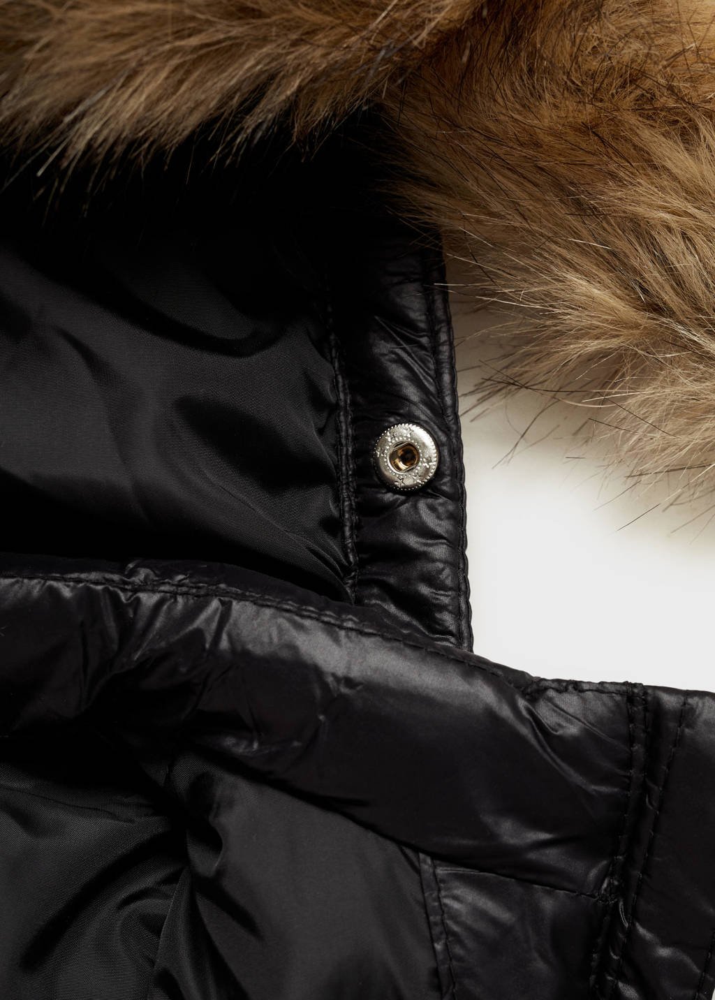 Mango Kids gewatteerde winterjas zwart