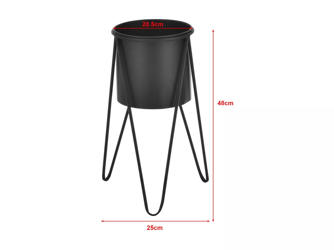 Set De 2 Supports De Plante Hedera Noir [en.casa]