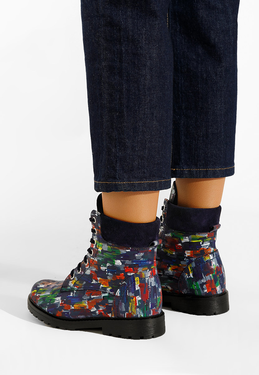 Bottines femme en cuir multicolores Pantonia