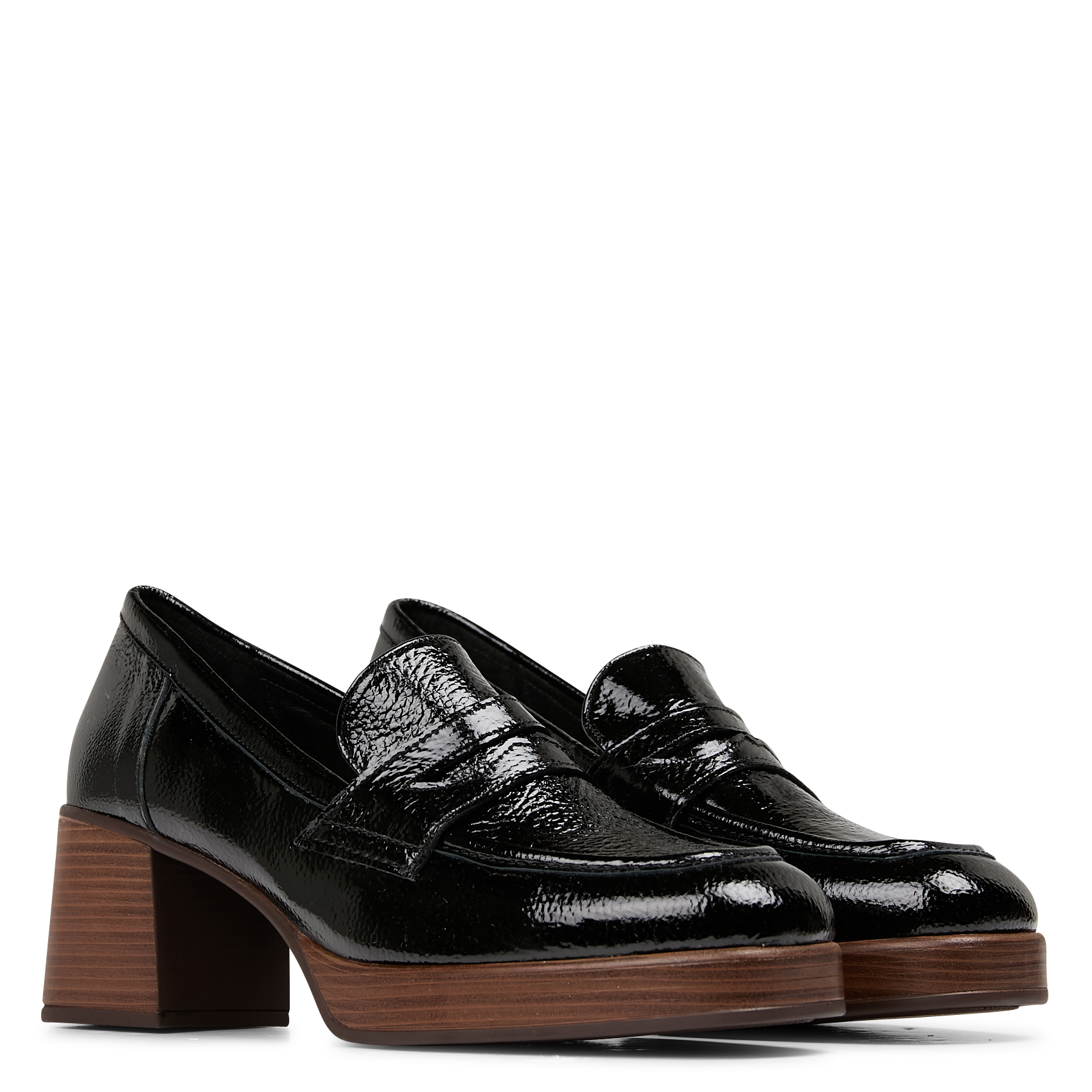 KIWI - Mocassins à talon en cuir | Noir