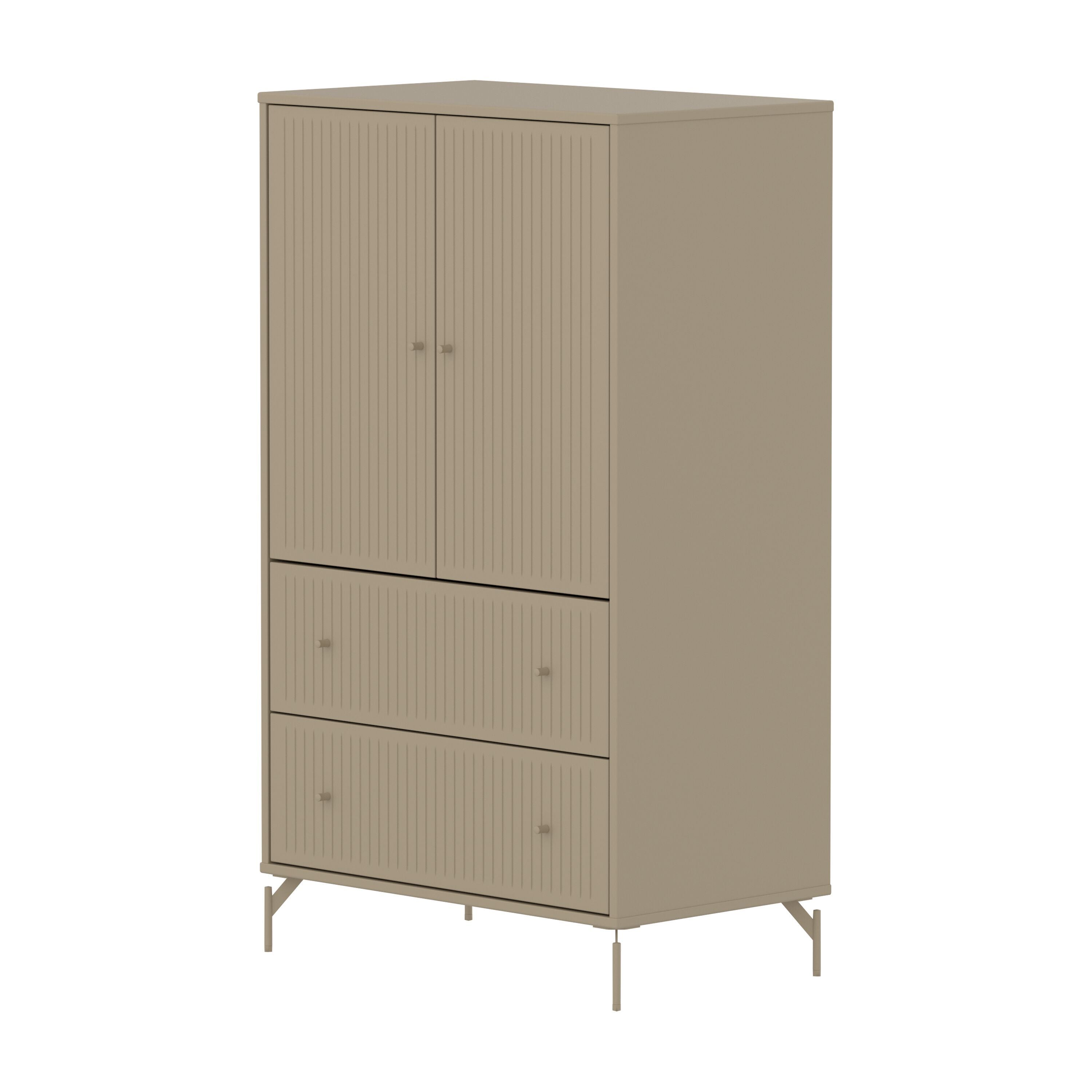 SAGA Schr groov 2 Schbl oat,oat knob/Füs - Oat / B: 75.0 cm x T: 45.0 cm x H: 129.5 cm