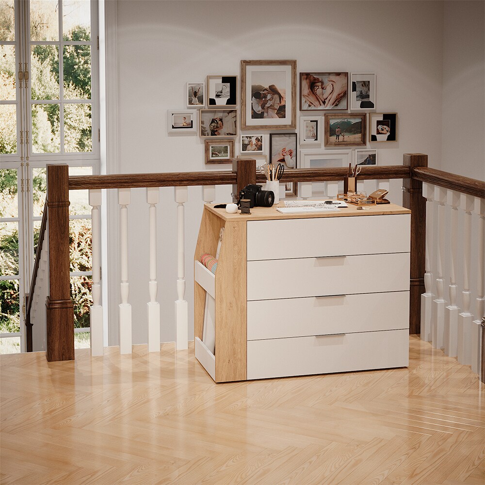 Vicco Basteltisch Iva Artisan Weiß 98,5 x 80 cm ausklappbar