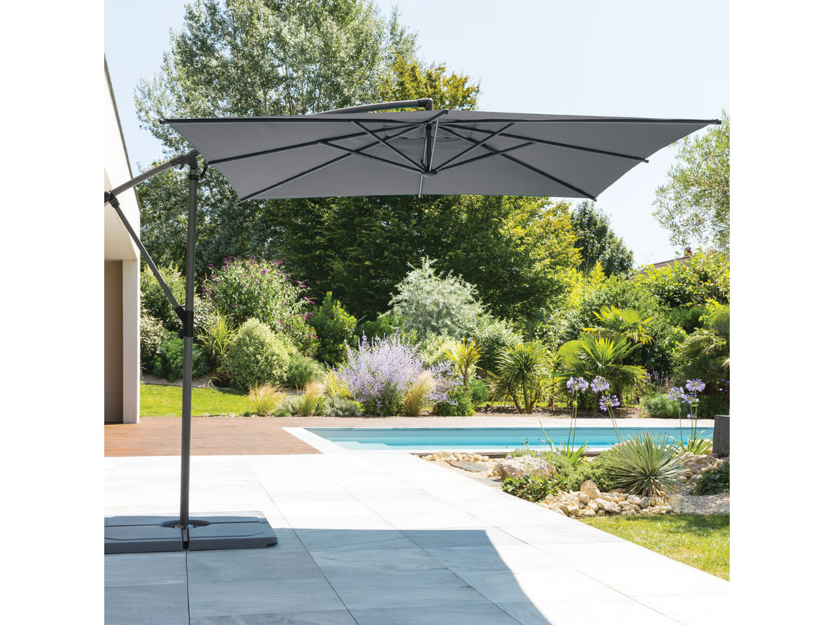 Hesperide HIXA parasol met voet - Black