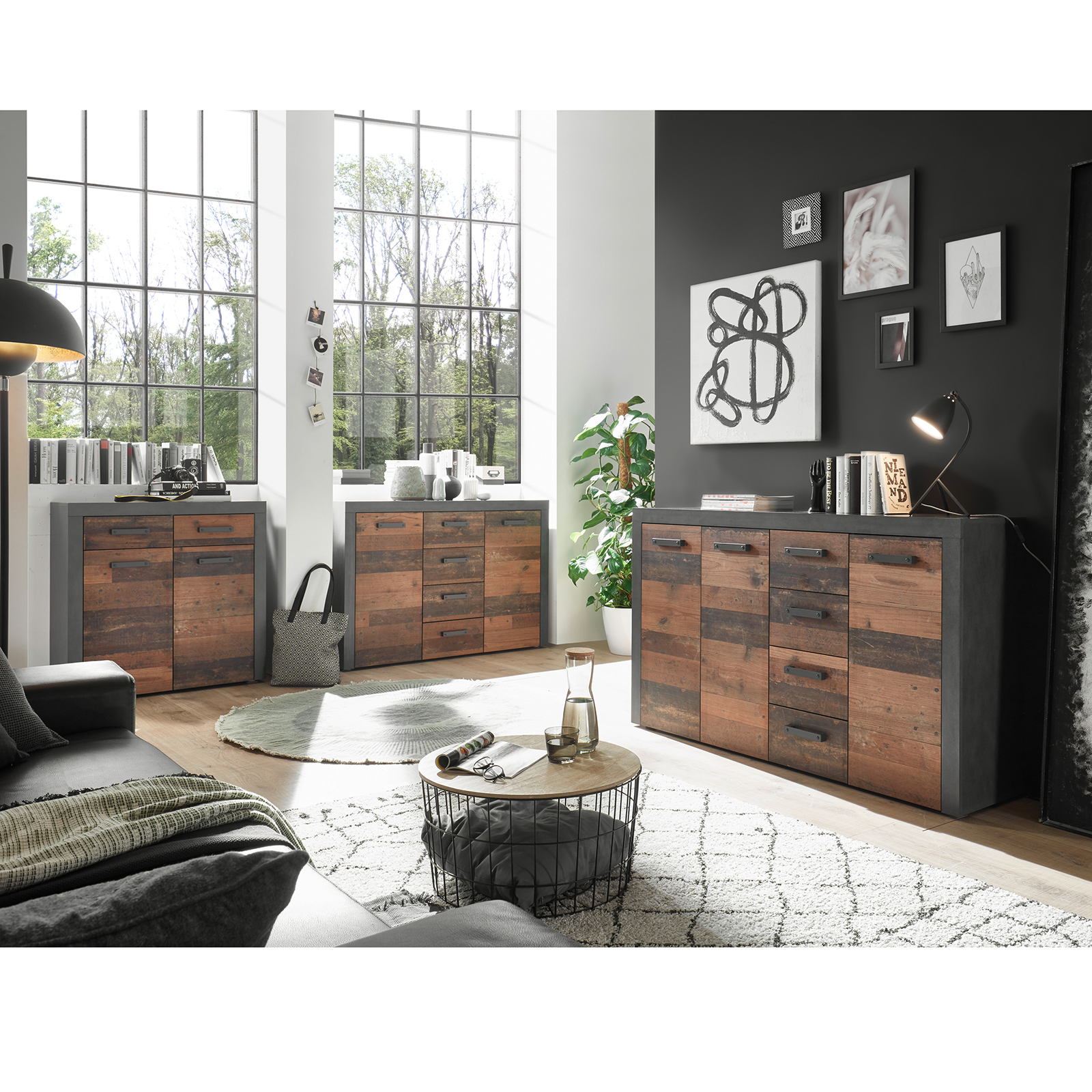 Kommode - Old Wood Vintage - Matera - 2 Schubkästen - 90 cm