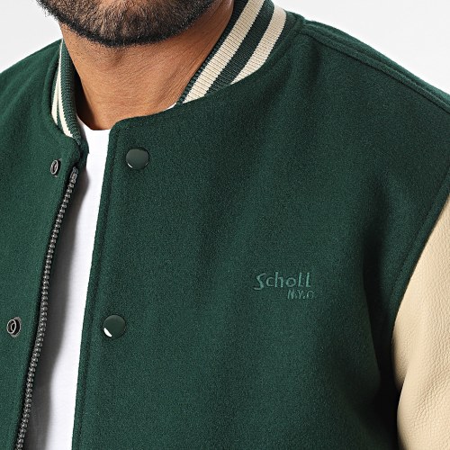 Veste Teddy Cuir LC8705 Vert Beige