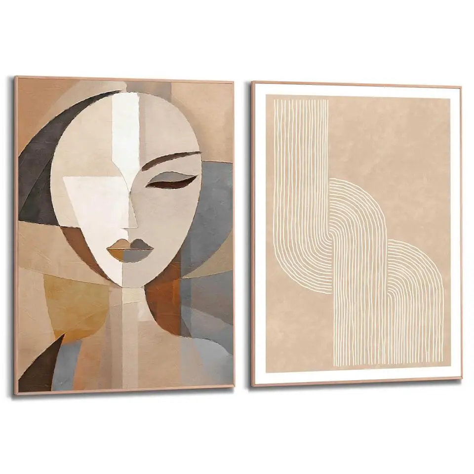 Set poster met lijst - Abstract portret